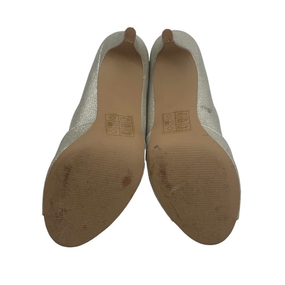 Kelly & Katie Gold Silver Sparkle Tibalt Peep Toe Heels Size 7 Women’s - Picture 8 of 8